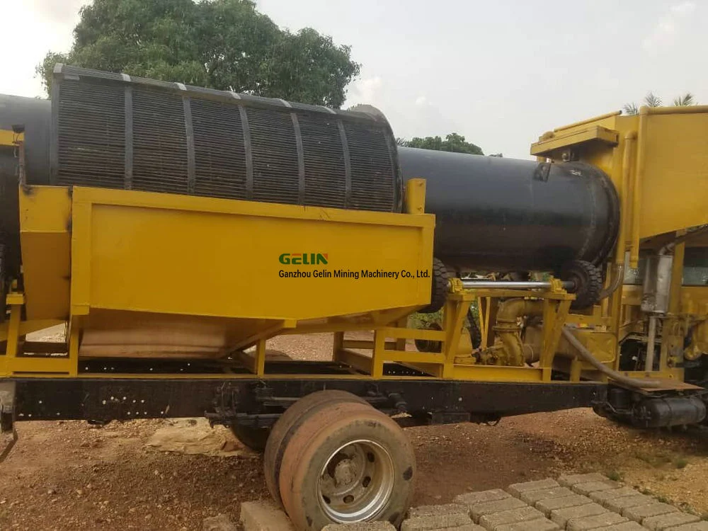 Mobile Gold Trommel Sieving Machine with Diesel Engine